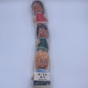 Vintage Bag of Honey Bunch Rubber Plastic Dolls A.D. Sutton & Sons Rooted Hair